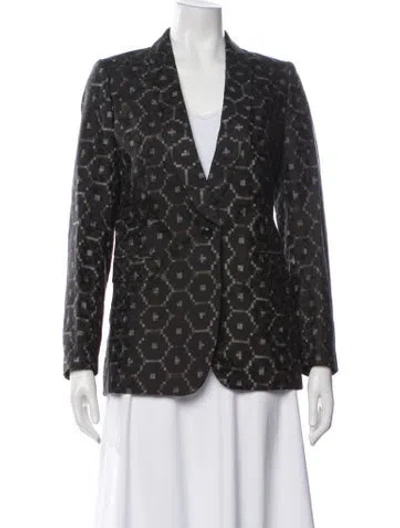Pre-owned Dries Van Noten Graphic Print Blazer In Black
