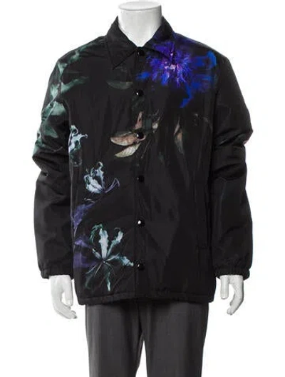 Pre-owned Dries Van Noten Graphic Print Bomber Jacket In Gray