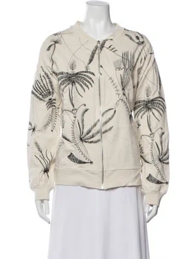 Pre-owned Dries Van Noten Graphic Print Bomber Jacket In Neutral