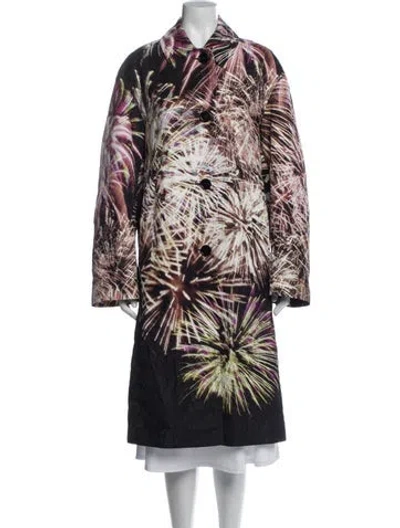 Pre-owned Dries Van Noten Graphic Print Coat In Multi