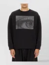 Dries Van Noten Graphic Print Crew Neck Long Sleeve Sweatshirt In Black