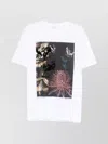 Dries Van Noten Graphic Print Crew Neck Short Sleeve Top In White