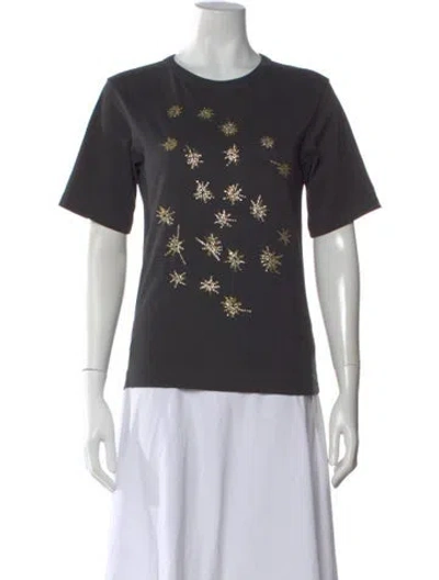 Pre-owned Dries Van Noten Graphic Print Crew Neck T-shirt In Black