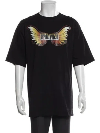 Pre-owned Dries Van Noten Graphic Print Crew Neck T-shirt In Black