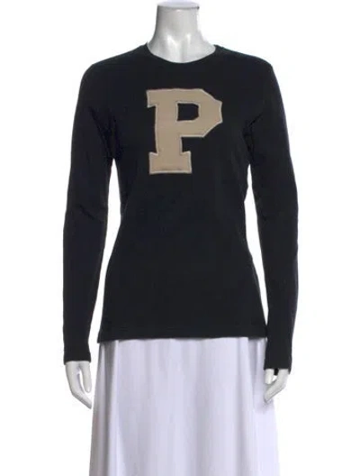 Pre-owned Dries Van Noten Graphic Print Crew Neck T-shirt In Black