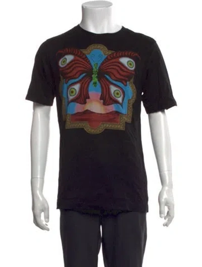 Pre-owned Dries Van Noten Graphic Print Crew Neck T-shirt In Blue