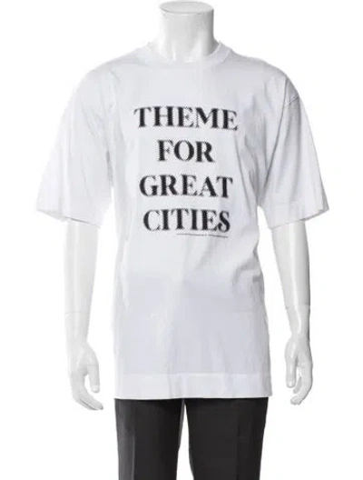 Pre-owned Dries Van Noten Graphic Print Crew Neck T-shirt In Gray
