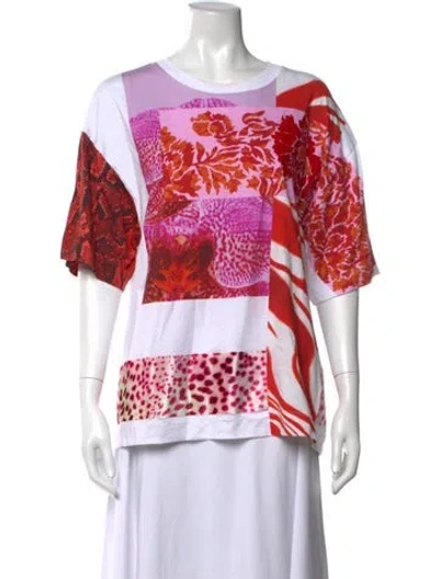 Pre-owned Dries Van Noten Graphic Print Crew Neck T-shirt In Multicolor