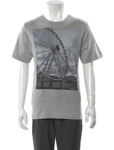 Pre-owned Dries Van Noten Graphic Print Crew Neck T-shirt W/ Tags In Gray