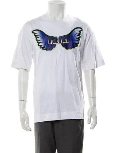 Pre-owned Dries Van Noten Graphic Print Crew Neck T-shirt In White