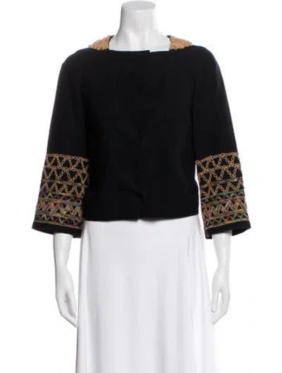 Pre-owned Dries Van Noten Graphic Print Evening Jacket In Black