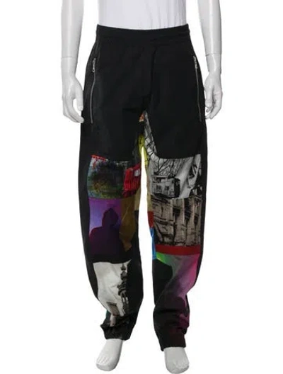 Pre-owned Dries Van Noten Graphic Print Joggers In Black