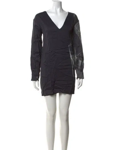 Pre-owned Dries Van Noten Graphic Print Mini Dress In Black
