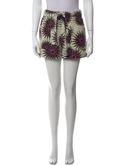 Pre-owned Dries Van Noten Graphic Print Mini Shorts In Neutral