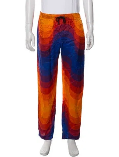 Pre-owned Dries Van Noten Graphic Print Pants In Orange