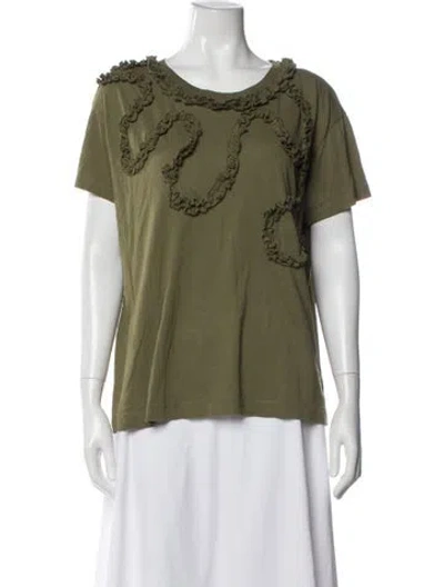 Pre-owned Dries Van Noten Graphic Print Scoop Neck T-shirt In Green