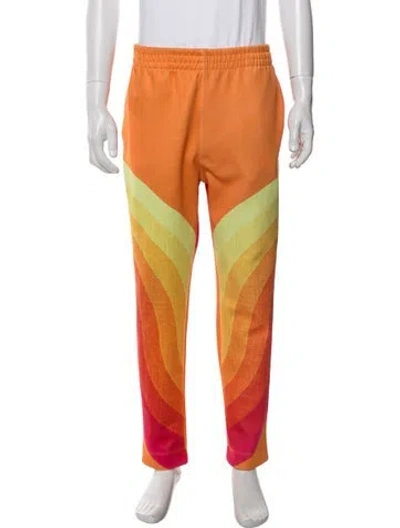 Pre-owned Dries Van Noten Graphic Print Sweatpants In Orange