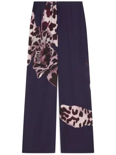 Dries Van Noten Womens Navy Puvis Straight-leg Woven Trousers In Blue