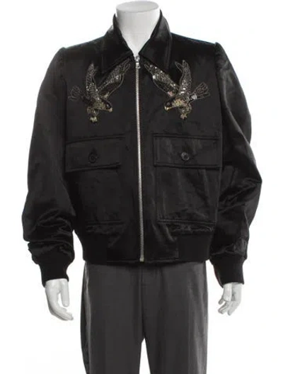 Pre-owned Dries Van Noten Graphic Print Utility Jacket In Blue