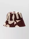 Dries Van Noten Graphic Print Wide Brim Bucket Hat In Brown