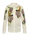 Dries Van Noten Stylish Printed Slim Fit Shirt In Nude