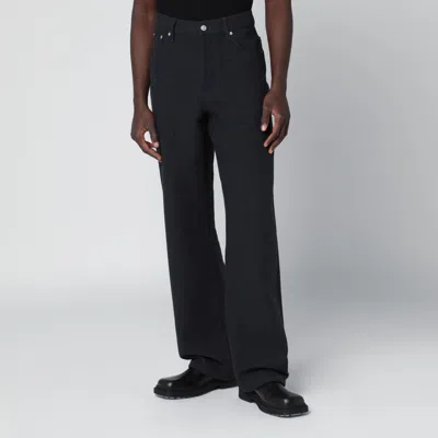 Dries Van Noten Dark Grey Straight Leg Jeans In Gray
