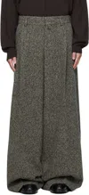 Dries Van Noten Gray & Brown Tailored Wool Trousers