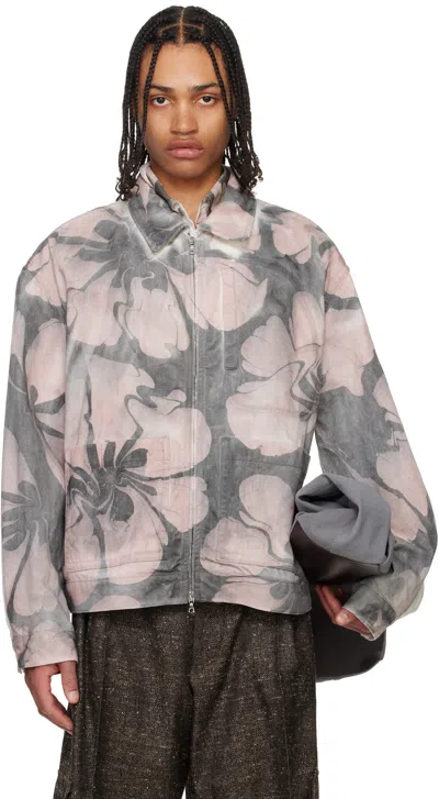 Dries Van Noten Gray & White Printed Jacket In 975 Dessin A