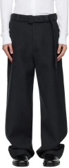 DRIES VAN NOTEN GRAY BELTED TROUSERS