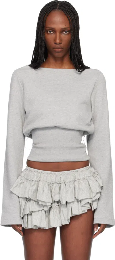 Dries Van Noten Gray Boat Neck T-shirt