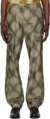 Dries Van Noten Gray Check Cargo Pants In Anthracite 901