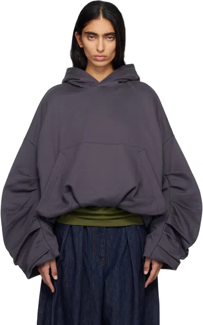 Dries Van Noten Gray Draped Hoodie