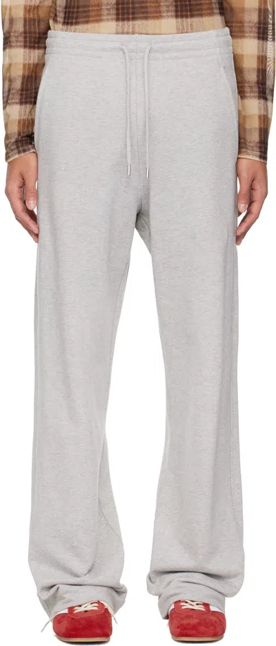 Dries Van Noten Gray Drawstring Sweatpants In White
