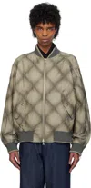 Dries Van Noten Gray Duck Canvas Bomber Jacket In Anthracite 901