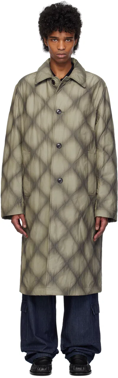 Dries Van Noten Gray Duck Canvas Coat In Anthracite 901