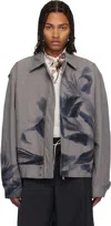 Dries Van Noten Gray Floral Jacket In Gray