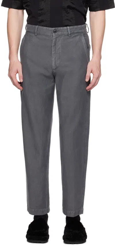 Dries Van Noten Gray Four-pocket Denim Trousers In 802 Grey