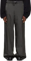 Dries Van Noten Gray Loose Nylon Trousers In Gray