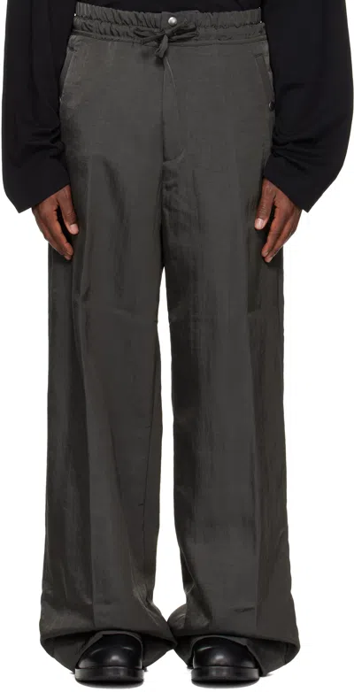 Dries Van Noten Gray Loose Nylon Trousers