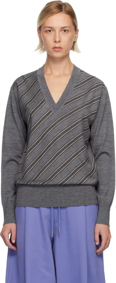 Dries Van Noten Gray Merino Wool Sweater