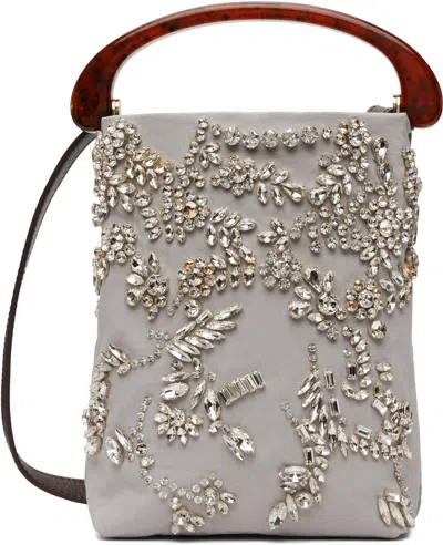 Dries Van Noten Gray Micro Embellished Bag