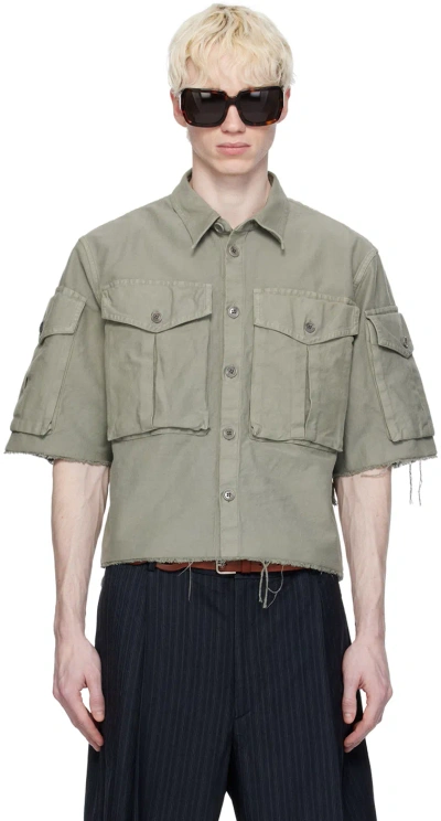 Dries Van Noten Grey Overdyed Shirt In 802 Grey