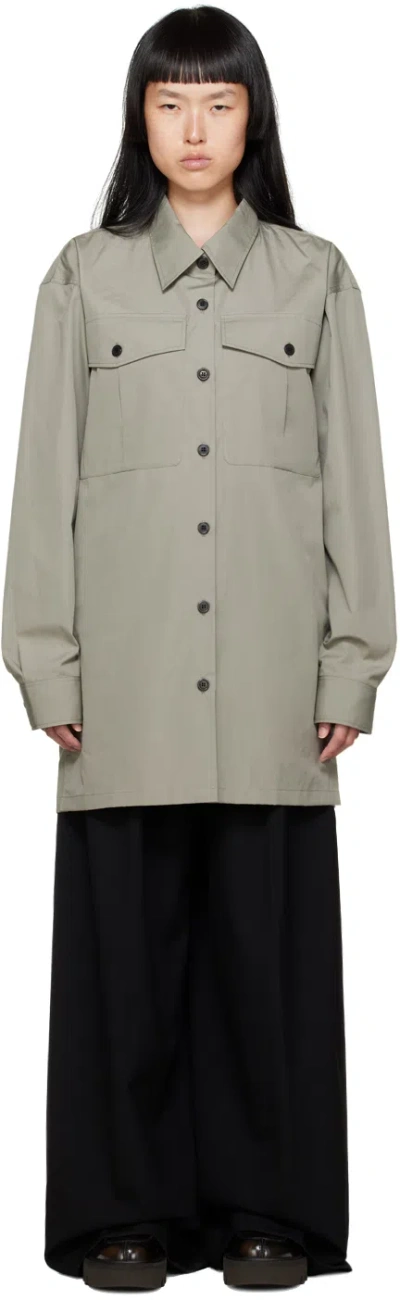 Dries Van Noten Gray Oversized Shirt In 801 Cement