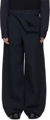 Dries Van Noten Gray Paneled Trousers In Gray