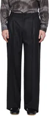 Dries Van Noten Gray Pleat Trousers In 901 Anthracite