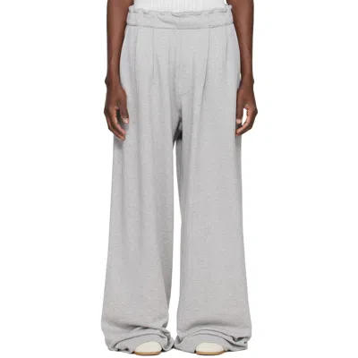 Dries Van Noten Gray Pleated Sweatpants