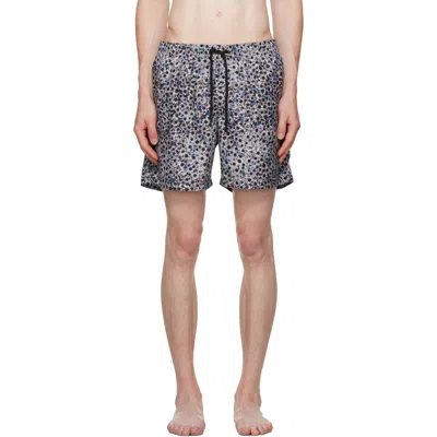 Dries Van Noten Gray Printed Swim Shorts In Dessin A 975