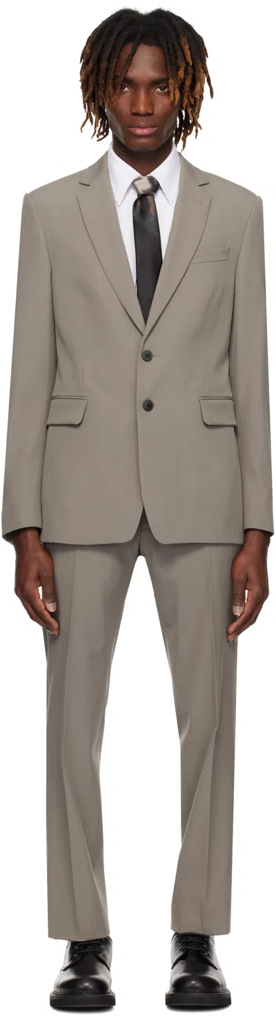 Dries Van Noten Gray Slim Fit Suit In Cement 801