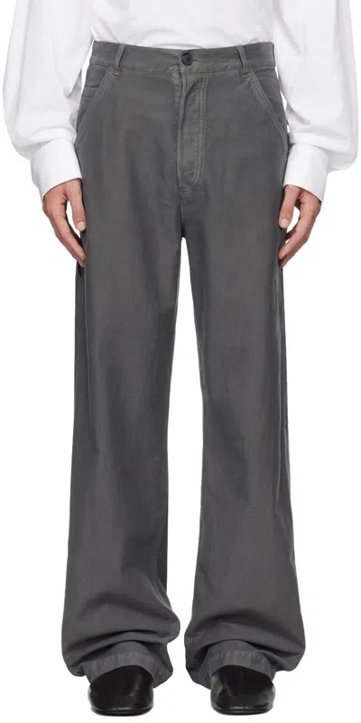 Dries Van Noten Gray Straight-leg Jeans In 802 Grey