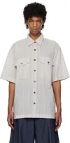 Dries Van Noten Gray Striped Shirt In 800 Light Grey